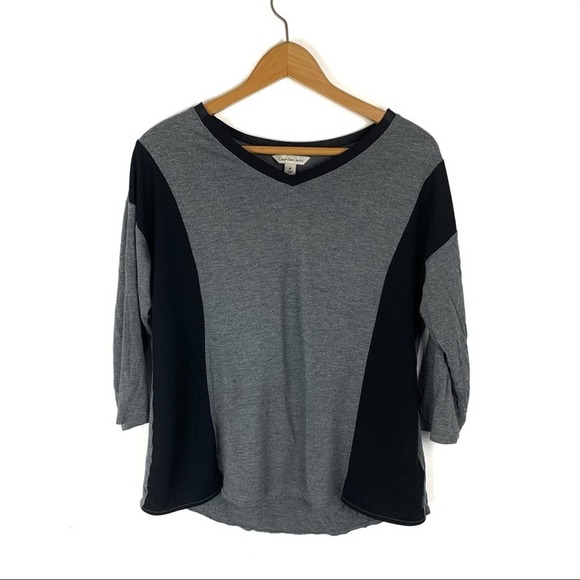 Calvin Klein Jeans Tops - Calvin Klein Gray & Black V Neck Blouse